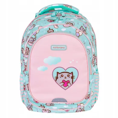 Astrabag, rucsac pentru scoala, cu 3 compartimente, Kitty's World