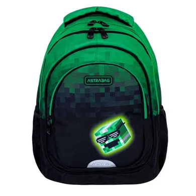 Astrabag, rucsac pentru scoala, cu 3 compartimente, Pixel Hero