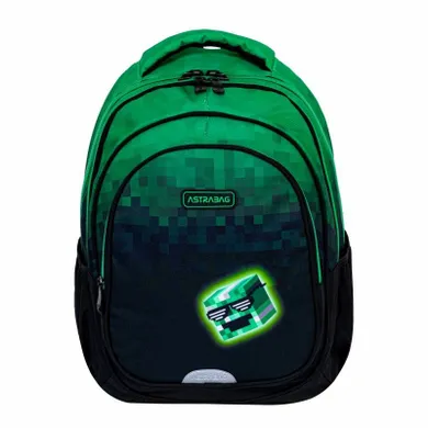 Astrabag, rucsac pentru scoala, cu 3 compartimente, Pixel Hero