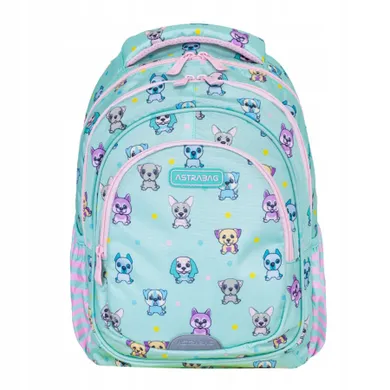 Astrabag, rucsac pentru scoala, cu 3 compartimente, Puppie's World