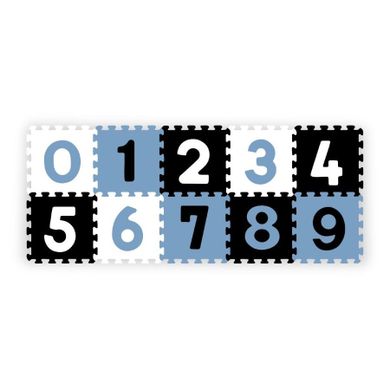 BabyOno, Cifre, covor din spuma tip puzzle, albastru, 10 buc.