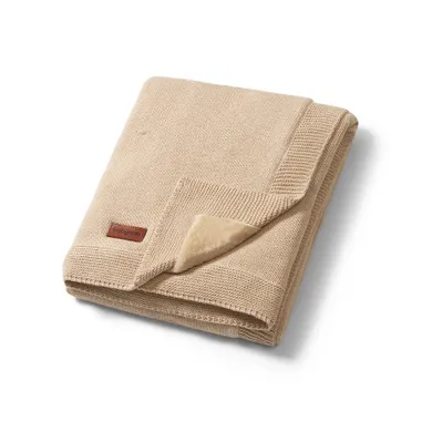 BabyOno, Patura din bumbac cu captuseala din flanela, bej deschis, 75-100 cm