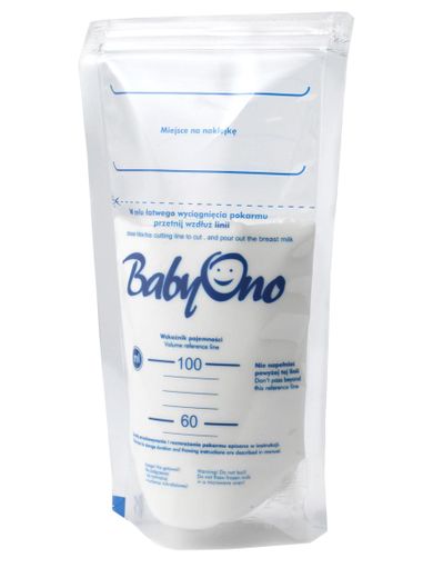 BabyOno, Pungi pentru stocarea laptelui matern 150 ml, 20 buc.