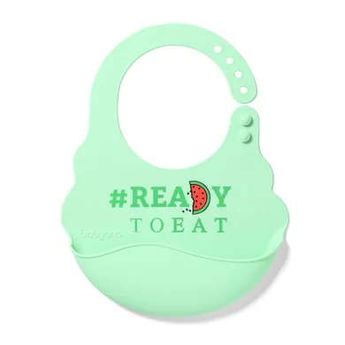 BabyOno, Ready to eat, baveta din silicon, verde
