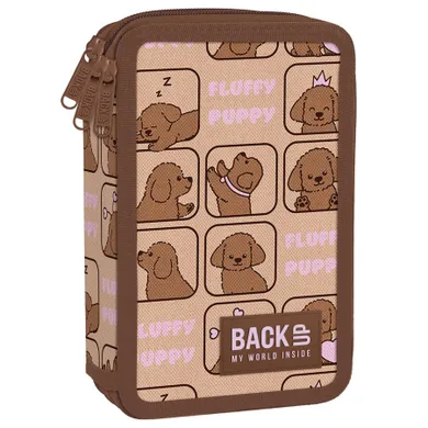 BackUp, penar triplu, cu rechizite scolare, Fluffy Puppy