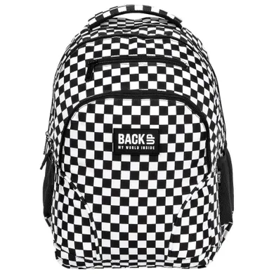 BackUp, rucsac pentru scoala, cu 3 compartimente, Chessboard