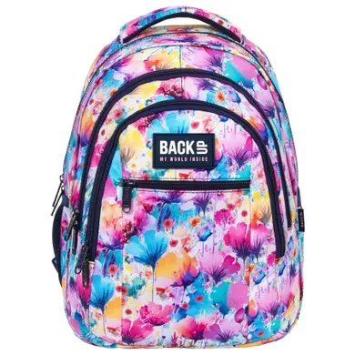 BackUp, rucsac pentru scoala, cu 3 compartimente, Summer Flowers