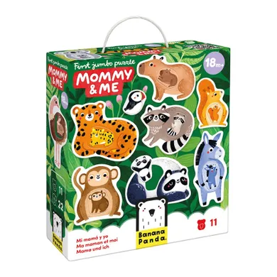 Banana Panda, First Jumbo Puzzle Mami si eu, set de puzzle-uri, pentru varsta de 18 luni+, 22 piese