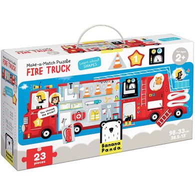 Banana Panda, Make-a-Match Puzzle Camion de pompieri, puzzle de podea, pentru varsta de 2+, 23 piese