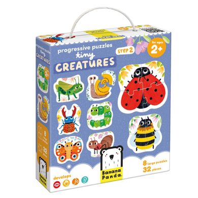 Banana Panda, Progressive Puzzle Creaturi mici, set de puzzle-uri, pentru varsta de 2+, 32 piese