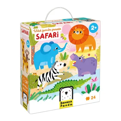 Banana Panda, Wild Jumbo Puzzle Safari, set de puzzle pentru varste de la 2 ani, 24 de piese