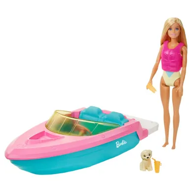 Barbie, Barca cu motor, set de joaca cu papusa