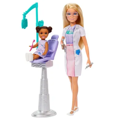 Barbie, Cariera, Dentista, set de joaca cu 2 papusi si accesorii