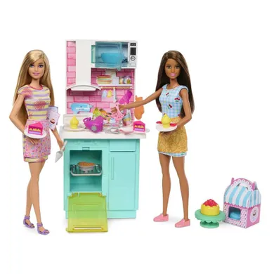 Barbie, Celebration Fun, Produse de patiserie, set cu 2 papusi si accesorii