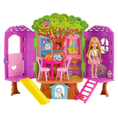 Barbie, Chelsea, Domek na drzewie, set de joaca cu papusa si accesorii