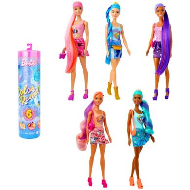 Barbie, Color Reveal, Denim Total, papusa surpriza si accesorii, 1 buc.