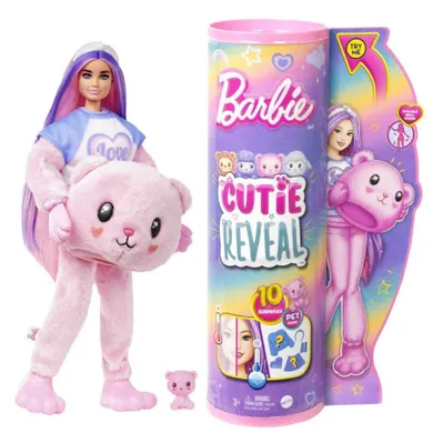 Barbie, Cutie Reveal, papusa ursulet si accesorii