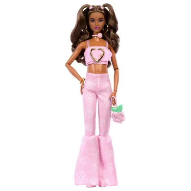 Barbie, Deluxe Style, Denim roz, Top si pantaloni cu clopot, papusa