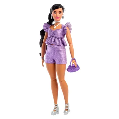 Barbie, Deluxe Style, papusa, top si pantaloni scurti, violet