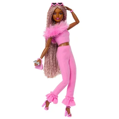 Barbie, Deluxe Style, sal boa roz, papusa