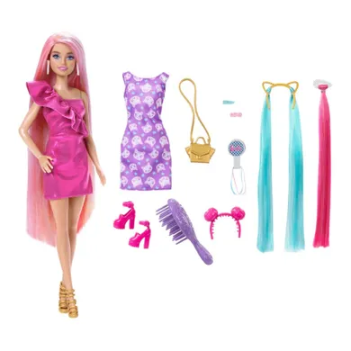 Barbie, Hair Fun, papusa cu accesorii