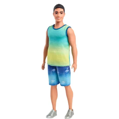 Barbie, Ken Fashionistas, t-shirt albastru-verde, papusa