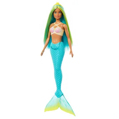 Barbie, papusa sirena, coada turcoaz