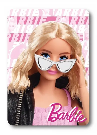 Barbie, patura polar, roz, 100-140 cm