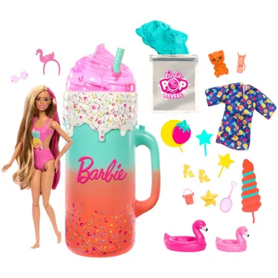 Barbie, Pop Reveal, Tropical smoothie, set de joaca cu papusa si accesorii