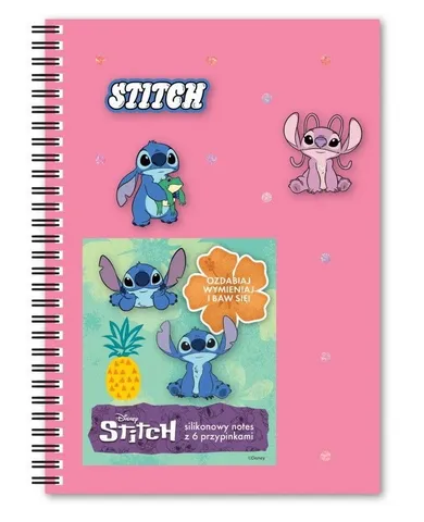 Beniamin, Lilo si Stitch, caiet spiralat, A5, 80 fo, cu grila, roz, 1 buc.