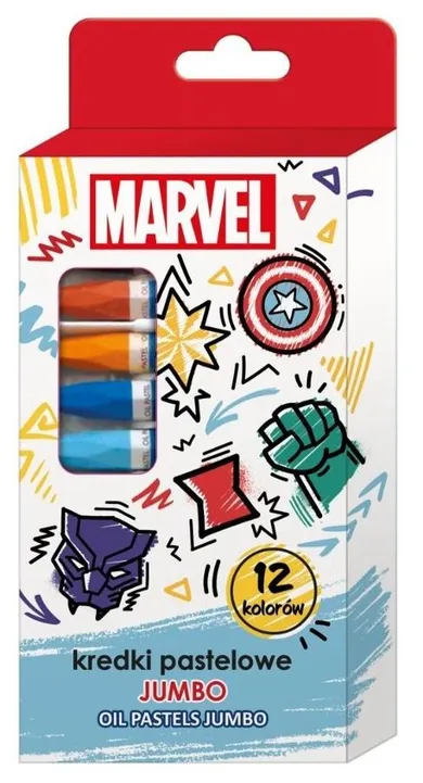Beniamin, The Avengers, creioane pastelate, jumbo, 12 culoare