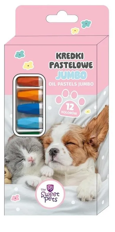 Beniamin, The Sweet Pets, creioane pastelate, jumbo, 12 culoare