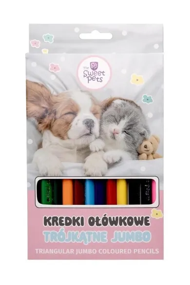 Beniamin The Sweet Pets, creioane triunghiular, jumbo, 12 culoare
