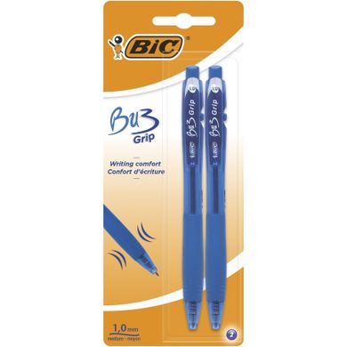 Bic, Bu3 Grip, pix albastru, 2 buc.