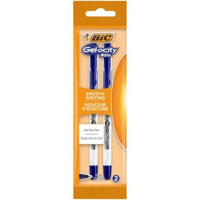 Bic, Gel-ocity Stic, pix cu gel, 0.5 mm, albastru, 2 buc.