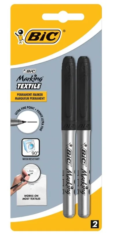 Bic, Marking Textile, marker permanent cu textilie, negru, 0,9 mm