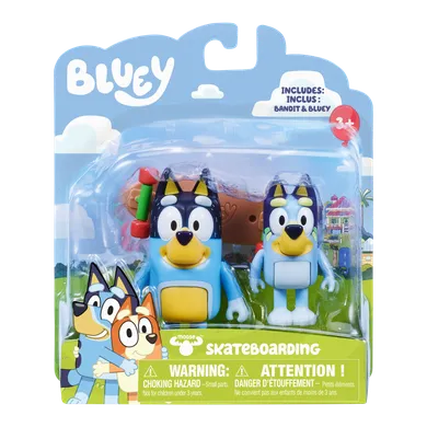 Bluey, Mersul pe skateboard, set cu figurine si accesorii