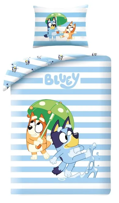 Bluey, set lenjerie de pat single, din bumbac, 140-200 cm