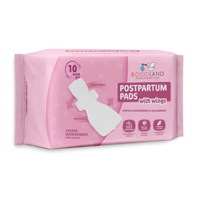 Bocioland, tampoane postnatale, super absorbante pentru zi si noapte, 10 buc.