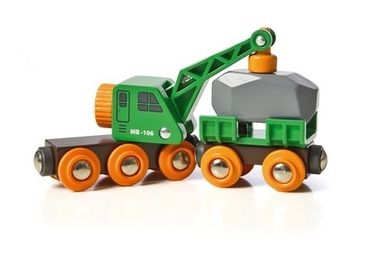 Brio World, Vagon cu macara, jucarie din lemn