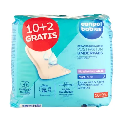 Canpol babies, absorbante postpartum de noapte, 12 buc.