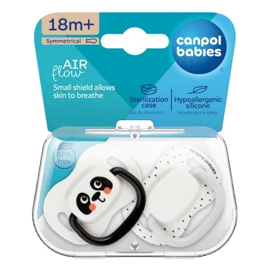 Canpol babies, BabiesBoo, suzeta din silicon, simetrica, alb, 18 luni+, 2 buc.