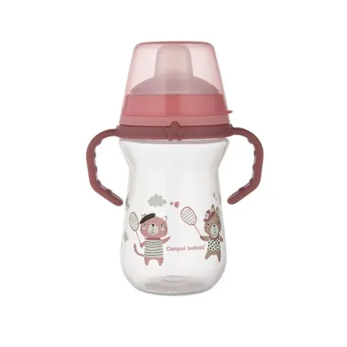 Canpol babies, Bonjour, FirstCup, canita anti-varsare cu duza din silicon, roz, 250 ml