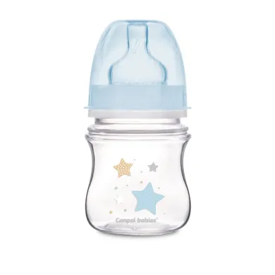 Canpol babies, EasyStart, Newborn baby, biberon cu gatul larg, 120 ml, albastru, 0m+