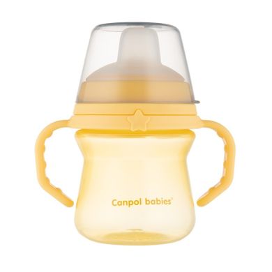 Canpol babies, FirstCup, canita anti-varsare cu duza din silicon, galben, 150 ml