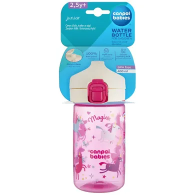Canpol babies, Junior, sticla de apa pentru copii, roz, 400 ml