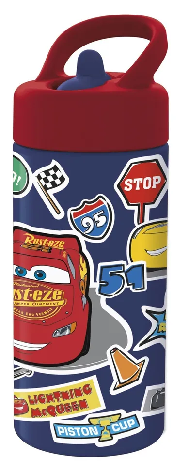 Cars, autocolante, sticla de apa cu gura, 420 ml