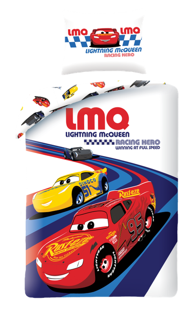 Cars, set lenjerie de pat single, 140-200 cm + 70-90 cm
