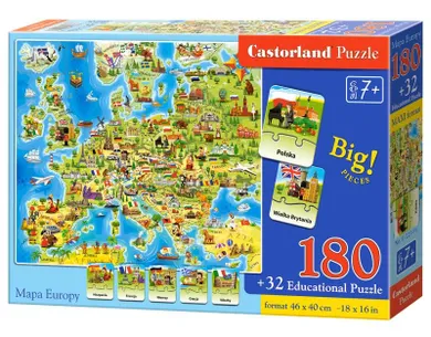 Castorland, Map of Europe, puzzle, 180 piese