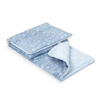Ceba Baby, patura cu perna pentru bebelusi, albastru deschis, 75-100 cm